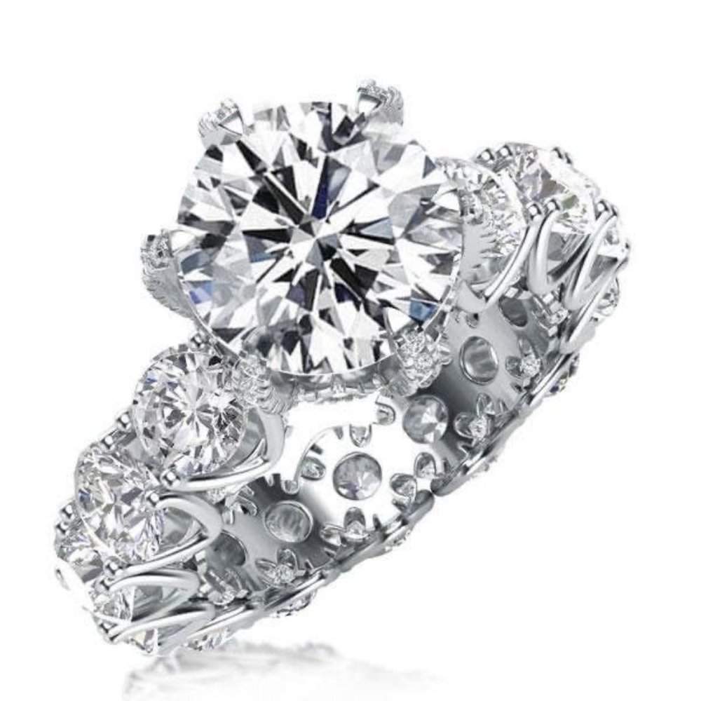 4 Carat White Sapphire Engagement Ring